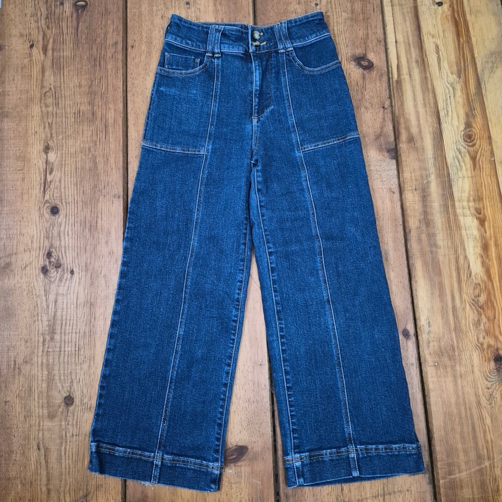 Pilcro Anthropologie High Rise Wide Leg Jeans Medium Wash Size 26